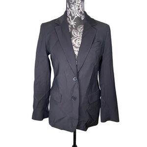 Talbots Black Wool Blend Blazer Jacket Womens Size 6 Workwear Office Career Coat